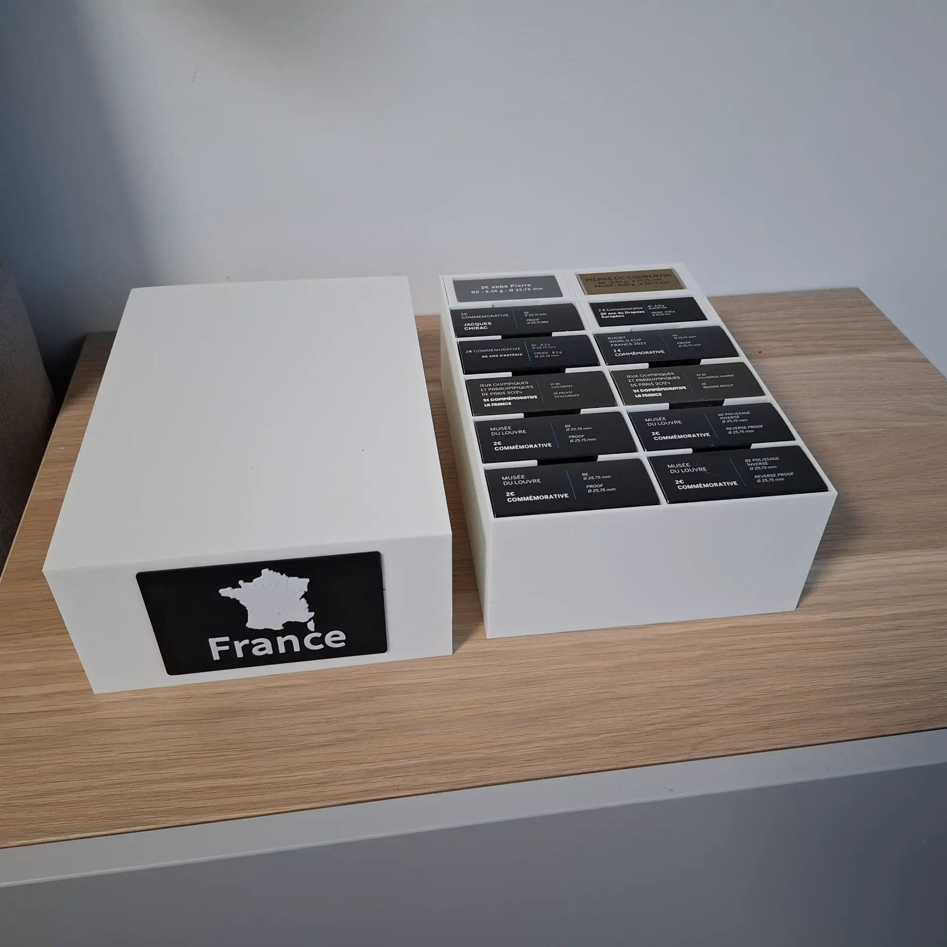 Storage for 2€ commemorative coins - BE - France (White)